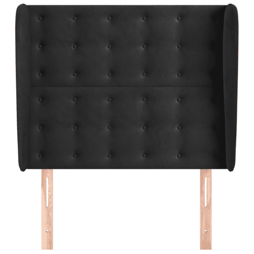 vidaXL Cabeceira de cama c abas veludo 83x23x118128 cm preto
