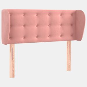 vidaXL Cabeceira de cama c abas veludo 103x23x7888 cm rosa