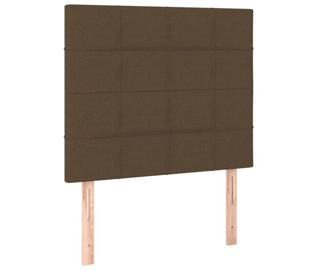 Vidaxl cabecero de cama marrón oscuro 90x5x118/128 cm tela