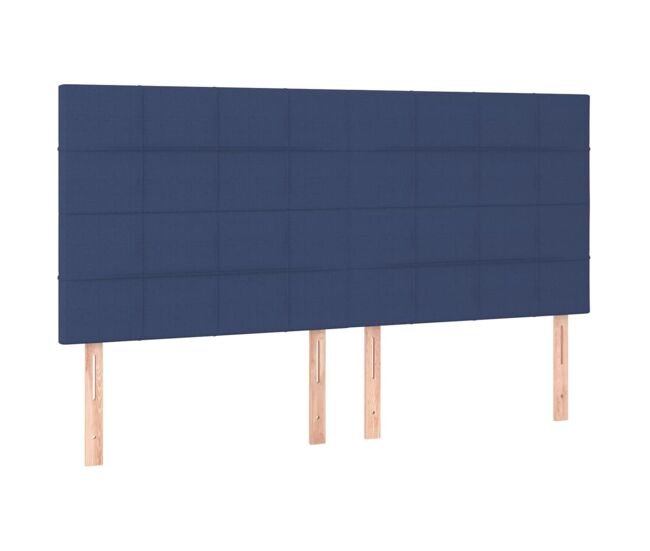 Vidaxl cabecero de cama azul 160x5x118/128 cm tela