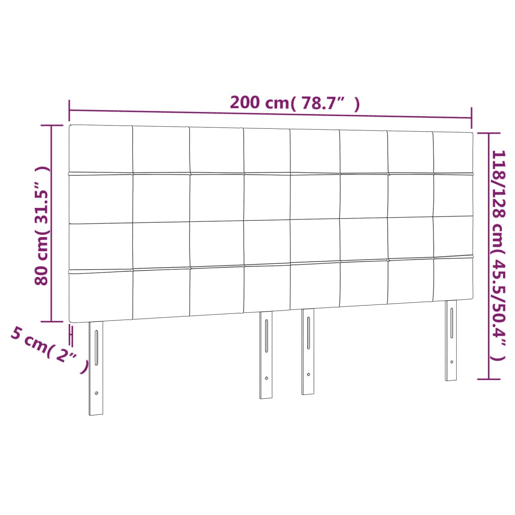 vidaXL Cabeceira Cinza Claro 200x5x118128 cm Tecido vidaXL Cabeceira Cinza Claro 200x5x118128 cm Tecido
