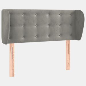 vidaXL Cabeceira de cama c abas veludo 103x23x7888 cm cinzento-claro