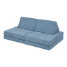 Sofá de brincar Norhulta de 5 peças 120x66x46 cm cord Azul en.casa