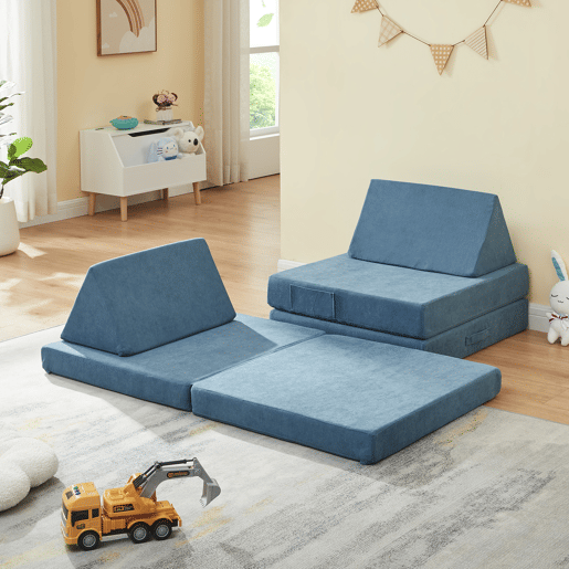 Sofá de brincar Norhulta de 5 peças 120x66x46 cm cord Azul en.casa