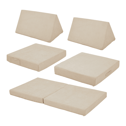 Sofá de brincar Norhulta de 5 peças 120x66x46 cm cordão Bege en.casa