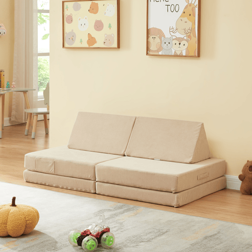 Sofá de brincar Norhulta de 5 peças 120x66x46 cm cordão Bege en.casa