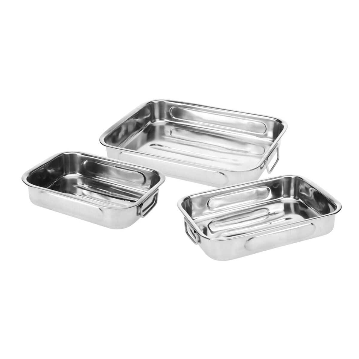 Well Home Juego de 3 Bandejas para Hornear con Asas