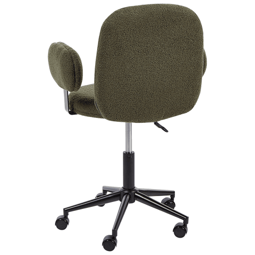 Cadeira de escritório MORAGA Bouclé Verde escuro