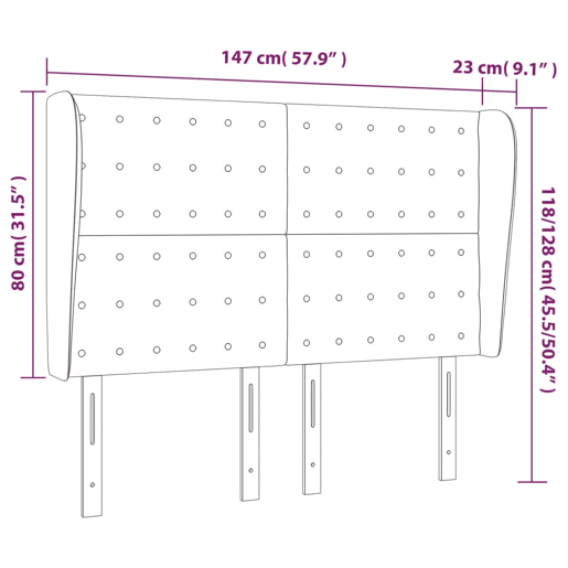 vidaXL Cabeceira de cama c abas veludo 147x23x118128 cm preto vidaXL Cabeceira de cama c abas veludo 147x23x118128 cm preto