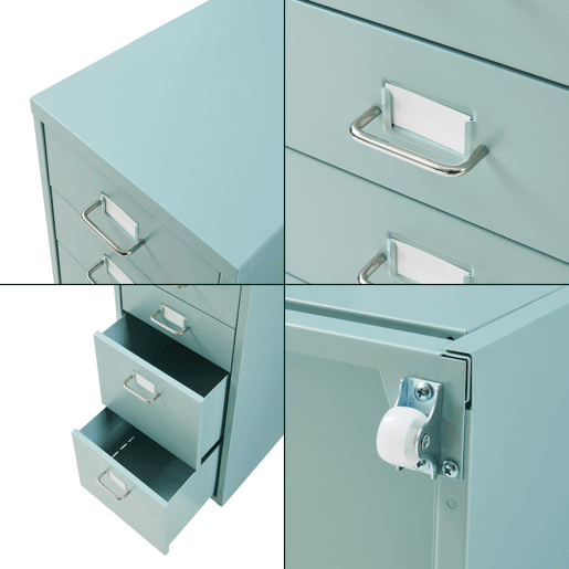 Armário de gavetas móvel Kökar com 8 gavetas 109x28x41 cm Verde menta en.casa