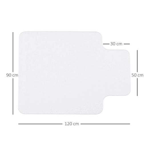 HOMCOM Tapete Protetor para Cadeira de Escritório 90x120 cm Protetor de Chão de PVC Transparente