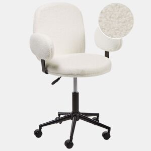 Cadeira de escritório MORAGA Bouclé Branco creme