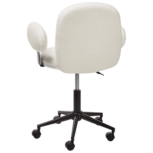 Cadeira de escritório MORAGA Bouclé Branco creme Cadeira de escritório MORAGA Bouclé Branco creme
