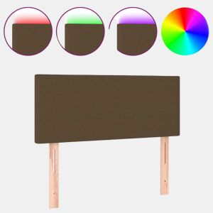 vidaXL Cabeceira de cama c luzes LED tecido 100x5x7888 cm castanho