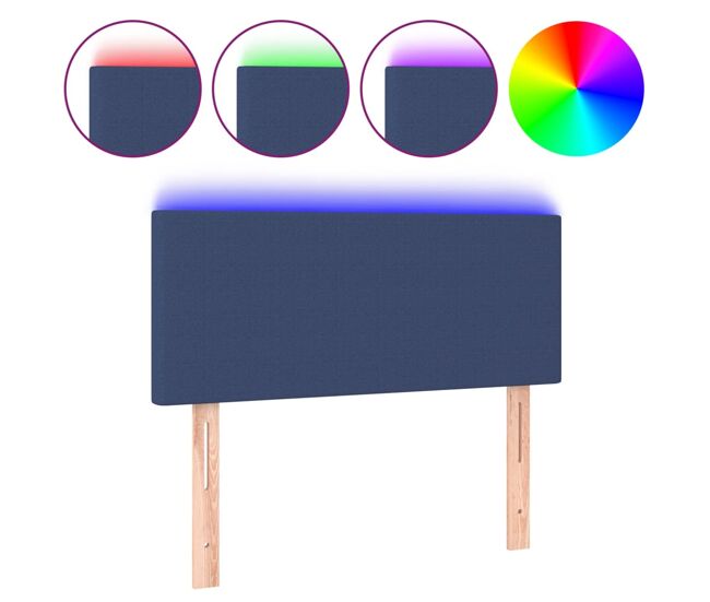 Vidaxl cabecero con led de tela azul 90x5x78/88 cm