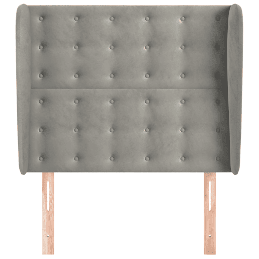 vidaXL Cabeceira de cama c abas veludo 93x23x118128cm cinzento-claro vidaXL Cabeceira de cama c abas veludo 93x23x118128cm cinzento-claro
