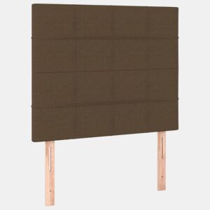 vidaXL Cabeceira Castanho Escuro 100x5x118128 cm Tecido