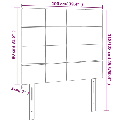 vidaXL Cabeceira Castanho Escuro 100x5x118128 cm Tecido