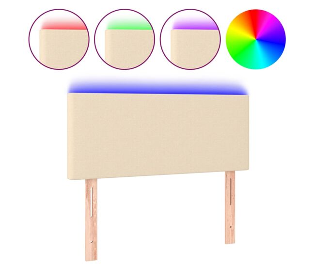Vidaxl cabecero con led de tela color crema 80x5x78/88 cm
