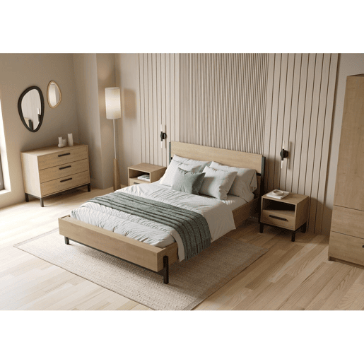 Cama de casal retrátil Craft - Madeira - 140 x 190200 cm - Castanho
