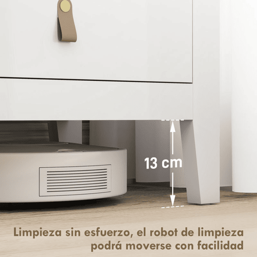 HOMCOM Cómoda de 6 Gavetas Cómoda para Dormitório com Puxadores de PU Cómoda para Sala de Estar Corredor 120x40x78 cm Branco