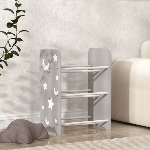 AIYPLAY Estante para Brinquedos com 6 Caixas de Tecido não Tecido Amovíveis Organizador de Brinquedos para Dormitório Escola Infantil 43x30x60 cm Cinza