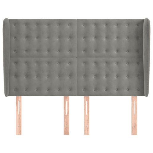 vidaXL Cabeceira de cama c abas veludo 147x23x118128cm cinza-claro vidaXL Cabeceira de cama c abas veludo 147x23x118128cm cinza-claro