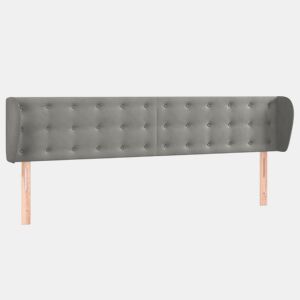 vidaXL Cabeceira de cama c abas veludo 203x23x7888 cm cinzento-claro