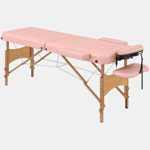 HOMCOM Marquesa de Massagem Dobrável Marquesa com Altura Ajustável 64-88 cm Desenho Ergonómico para Utilização Profissional Fácil de Transportar 185x60 cm Rosa