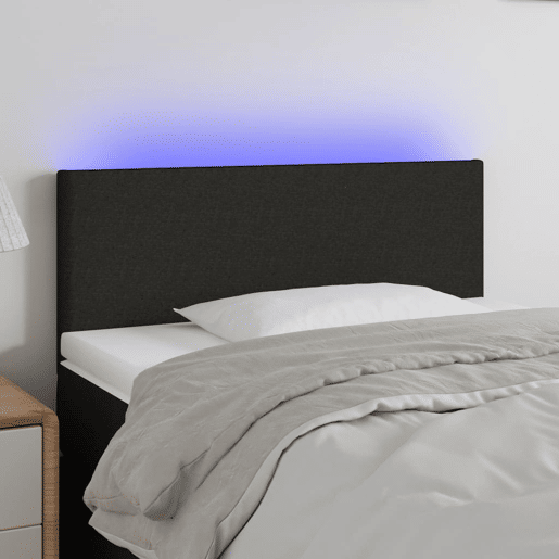 vidaXL Cabeceira de cama c luzes LED tecido 100x5x7888 cm preto vidaXL Cabeceira de cama c luzes LED tecido 100x5x7888 cm preto