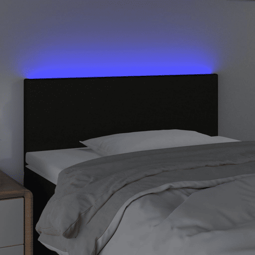 vidaXL Cabeceira de cama c luzes LED tecido 100x5x7888 cm preto vidaXL Cabeceira de cama c luzes LED tecido 100x5x7888 cm preto