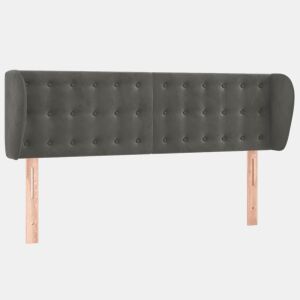 vidaXL Cabeceira de cama c abas veludo 147x23x7888cm cinzento-escuro