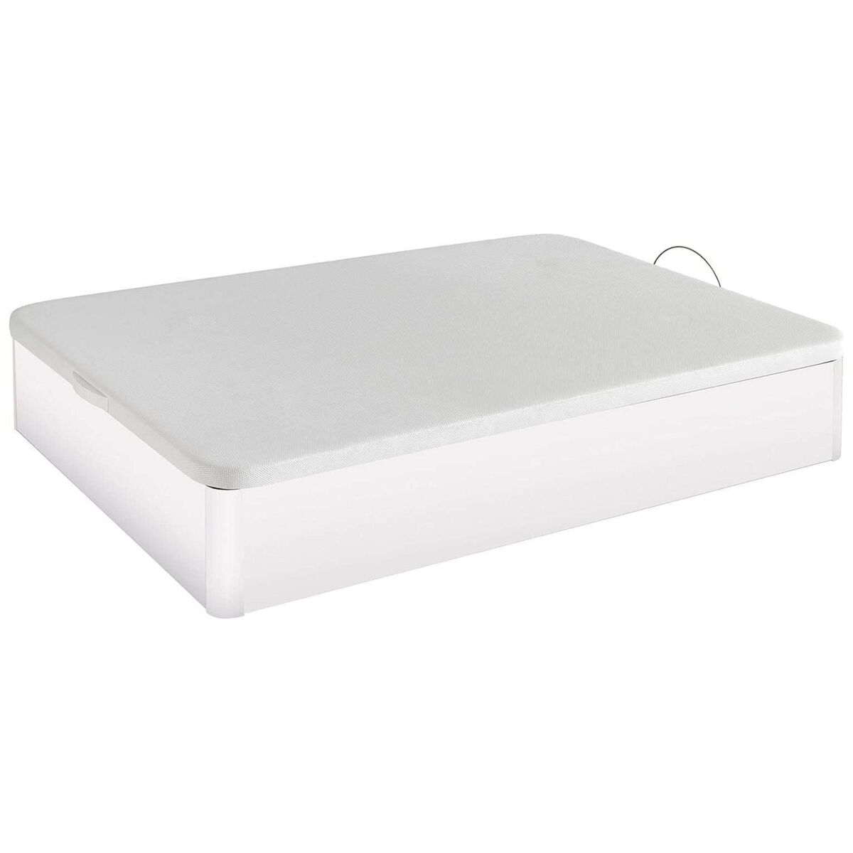Cama canapé base tapizada blanco o roble en varias medidas