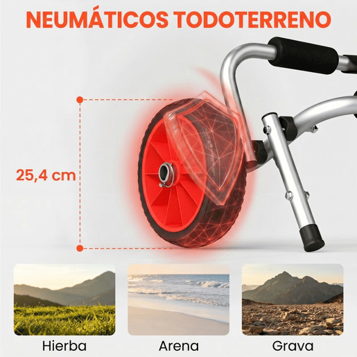 HOMCOM Carro de Transporte Kayak Dobrável Barco Canoa Reboque Carga 60kg com Rodas Porta Canoas Universal Alumínio 60x30x37cm