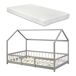 Cama para niños Sisimiut forma de casa con colchón 206x126 Cama para niños Sisimiut forma de casa con colchón 206x126 Gris