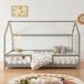 Cama para niños Sisimiut forma de casa con colchón 206x126 Cama para niños Sisimiut forma de casa con colchón 206x126 Gris