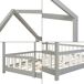 Cama para niños Sisimiut forma de casa con colchón 206x126 Cama para niños Sisimiut forma de casa con colchón 206x126 Gris
