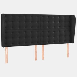 vidaXL Cabeceira de cama c abas veludo 203x23x118128 cm preto