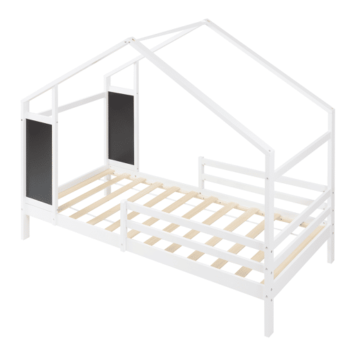 Cama de criança Lorenskog com colchão 90x200 cm Branco en.casa