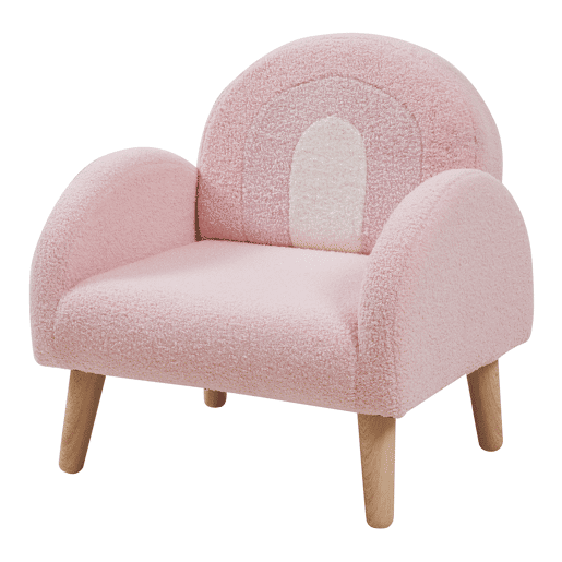Cadeirão para crianças Sorreindi 50x50x45 cm tecido de peluche cor-de-rosa en.casa