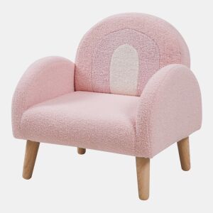 Cadeirão para crianças Sorreindi 50x50x45 cm tecido de peluche cor-de-rosa en.casa
