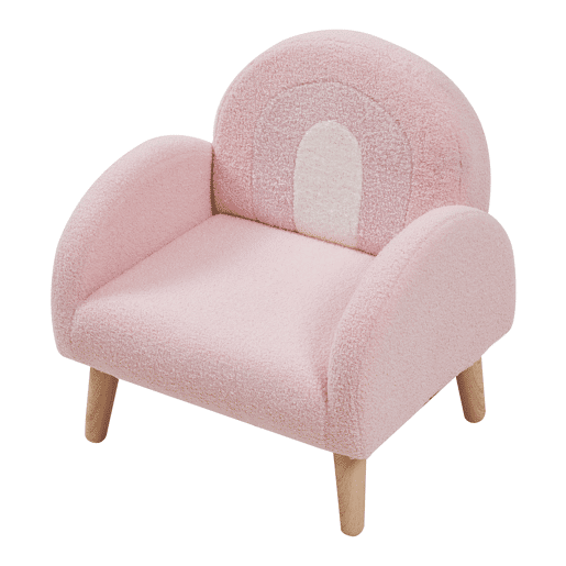 Cadeirão para crianças Sorreindi 50x50x45 cm tecido de peluche cor-de-rosa en.casa