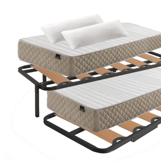 Kangu Complete Rest Pack com Cama Canguru Completa, 2 Colchões, Conjunto de Ferragens e 2 Travesseiros Viscoelásticos 90x190 cm Kangu Complete Rest Pack com Cama Canguru Completa, 2 Colchões, Conjunto de Ferragens e 2 Travesseiros Viscoelásticos 90x190 cm