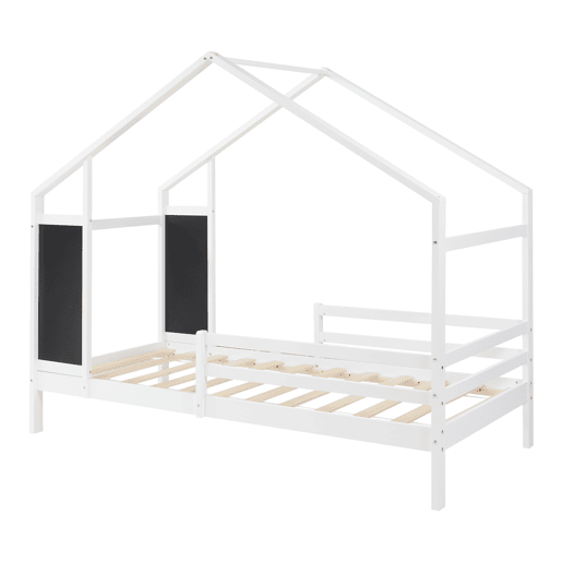 Cama de criança Lorenskog com vedação pinho 90x200 Branco en.casa
