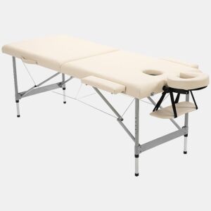 HOMCOM Mesa de Massagem Dobrável Portátil com Altura Ajustável em 7 Níveis, Apoio de Cabeça e Estrutura em Liga de Alumínio para Fisioterapia, 130 kg, 185x70x58-82 cm, Bege