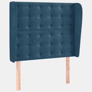 vidaXL Cabeceira cama c abas veludo 83x23x118128 cm azul-escuro
