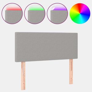 vidaXL Cabeceira de cama c luzes LED tecido 80x5x7888 cm cinza-claro