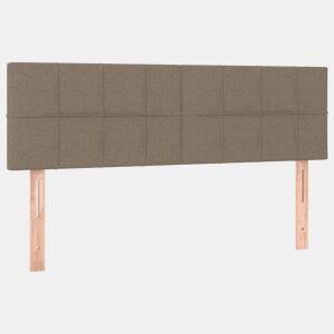 vidaXL Cabeceira cama 2 pcs tecido 72x5x7888 cm cinzento-acastanhado