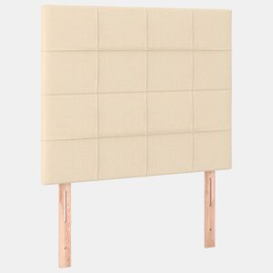 vidaXL Cabeceira Creme 100x5x118128 cm Tecido