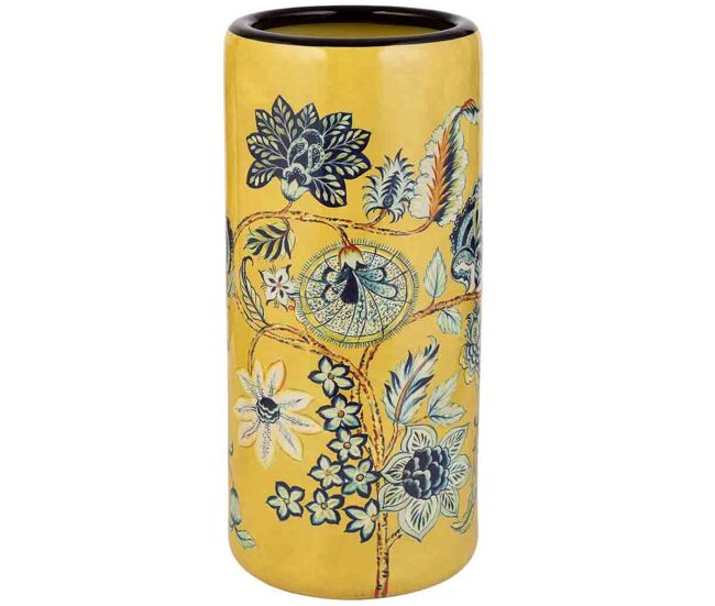 Paraguero de ceramica amarillo d22x45